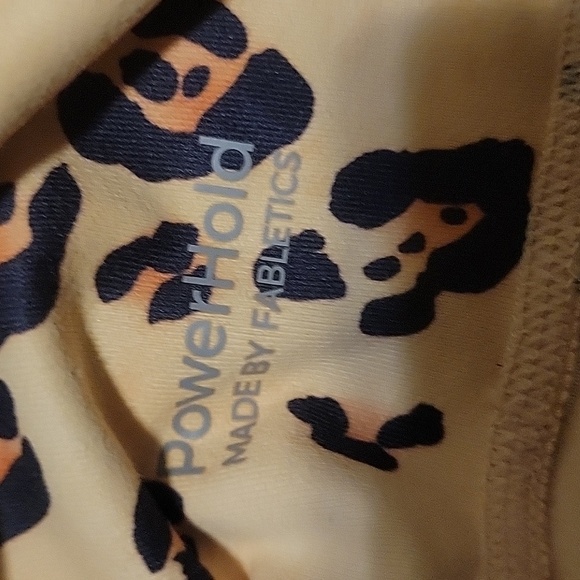 Fabletics Cream and Black Animal Print Leggings - Picture 2 of 4